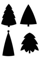 Set of Christmas Tree Illustrations and Icons vector