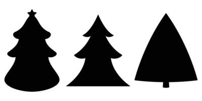 Set of Christmas Tree Illustrations and Icons vector