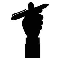Hand with Pencil Icon for Drawing and Writing Design vector