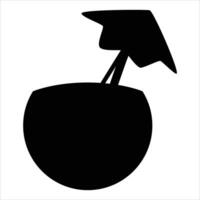 Coconut Icon for Tropical and Beach Design vector