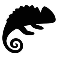 Chameleon Silhouette Icon for Reptiles and Wildlife Design vector