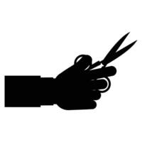 Hand Holding Scissors Icon for Cutting and Crafting Design vector
