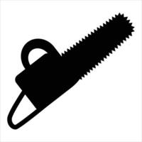 Solid Chainsaw Icon for Forestry and Woodcutting Design vector