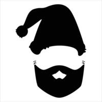 Santa Claus Beard and Hat Icon for Christmas and Holiday Design vector