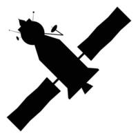 Satellite in Orbit Against a Clear Space Background vector
