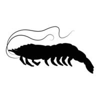 Shrimp Icon with Simple Design on White Background vector