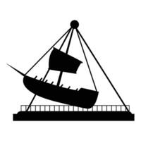 Ship Icon for Game with Simple Design on a Solid Background vector