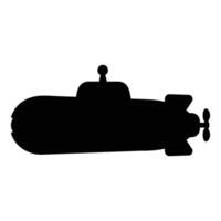 Submarine Silhouette Floating Underwater at Dusk vector