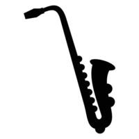Saxophone Silhouette on Solid Background with Elegant Shape vector
