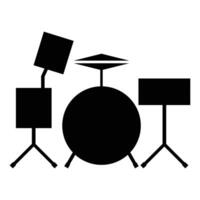 Drum Icon with Simple Design on White Background vector