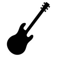 Guitar Silhouette with Elegant Shape Against a Plain Background vector