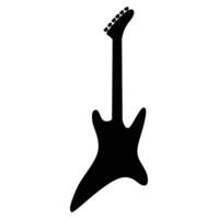 Guitar Silhouette with Elegant Shape Against a Plain Background vector