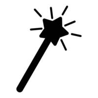 Silhouette of a Magic Wand with Glowing Stars vector