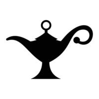 Golden Aladdin Magic Lamp with Mystical Glow vector