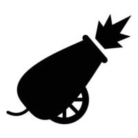 Simple Cannon Icon with Bold Outline and Classic Design vector