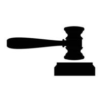 Simple Gavel Icon with Strong Outline and Legal Symbol vector