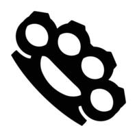 Silhouette of Brass Knuckles with Bold Outline Design vector
