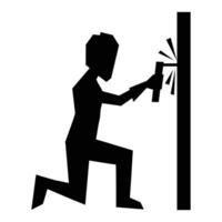 Construction Worker Silhouette Icon for Building and Labor Themes vector