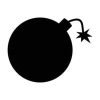 Simple Bomb Icon with Fuse and Explosion Symbol vector