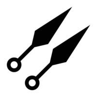 Minimalist Kunai Icon with Pointed Blade and Simple Handle vector