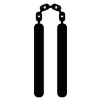 Nunchaku Icon with Wooden Handles and Chain Link vector