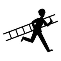 Fireman Silhouette Icon for Emergency and Rescue Themes vector