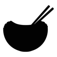 Ramen Icon with Noodles and Chopsticks Illustration vector
