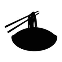 Ramen Icon with Noodles and Chopsticks Illustration vector