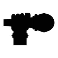 Hand Holding Microphone for Speech or Performance vector