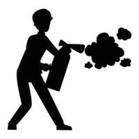 Fireman Silhouette Icon for Emergency and Rescue Themes vector