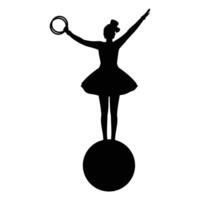 Circus or Chapiteau Black Silhouette Icon for Entertainment and Performance Themes vector