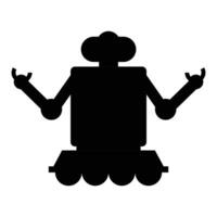 Friendly Robot with Metallic Body in a Futuristic Setting vector