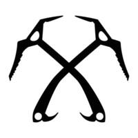 Crossed Climbing Ice Axes Icon for Adventure and Mountaineering vector