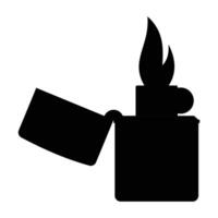 Burning Lighter Icon for Fire and Lighting Concepts vector