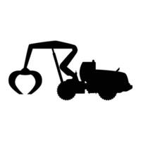 Log Loader Silhouette Icon for Logging and Forestry Operations vector