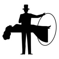 Circus or Chapiteau Black Silhouette Icon for Entertainment and Performance Themes vector