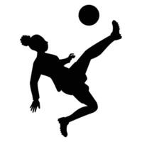 Female Soccer Player Silhouette Icon for Sports and Football Themes vector