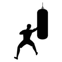 Silhouette of Male Boxing Player Icon for Sports and Combat Themes vector