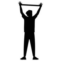Silhouette of Male Fitness Working Out Icon for Exercise and Health Themes vector