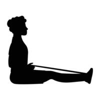 Silhouette of Male Fitness Working Out Icon for Exercise and Health Themes vector