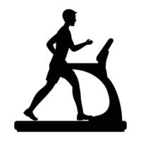 Silhouettes of Man Working Out and Training Icon for Fitness and Exercise Themes vector