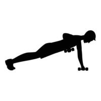Silhouettes of Man Working Out and Training Icon for Fitness and Exercise Themes vector
