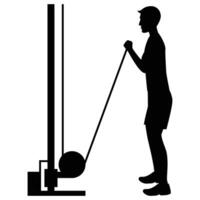 Silhouettes of Man Working Out and Training Icon for Fitness and Exercise Themes vector