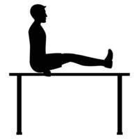 Silhouettes of Man Working Out and Training Icon for Fitness and Exercise Themes vector