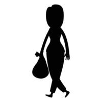 Cleaner and Garbage Silhouettes Icon for Cleaning and Waste Management Themes vector