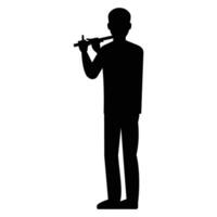 Silhouettes of Men Musicians Playing Different Instruments Icon for Music Themes vector