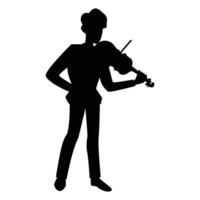 Silhouettes of Men Musicians Playing Different Instruments Icon for Music Themes vector
