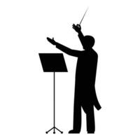 Silhouettes of Men Musicians Playing Different Instruments Icon for Music Themes vector