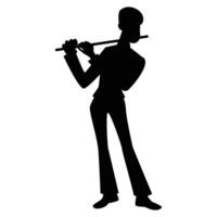 Silhouettes of Men Musicians Playing Different Instruments Icon for Music Themes vector