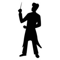 Silhouettes of Men Musicians Playing Different Instruments Icon for Music Themes vector